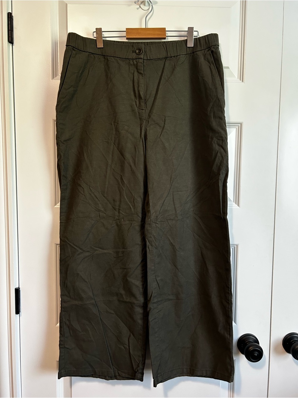 Eileen Fisher Cotton Hemp Stretch Wide-Leg Cropped Pant